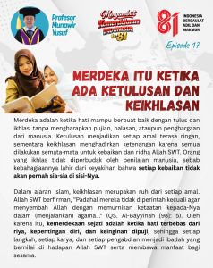 Prof. Munawir Yusuf: Kemerdekaan Sejati Lahir dari Ketulusan dan Keikhlasan